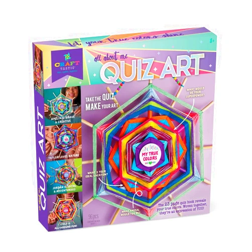 Craft-tastic – All About Me Quiz Art – Craft Kit – Answer Fun Questions to Make a Personalized Piece of Art – Ages 8+