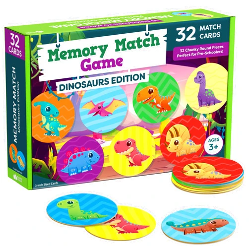 Momo & Nashi Dinosaur Toys for Kids 3-5 Matching Game - 32pc Dinosaur Toys Games for Kids Memory Game - Dinosaur Games Kids Games Kindergarten Preschool Educational Toys - Gifts for 3 Year Old Boys & Girls