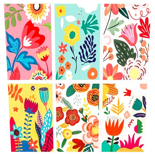 JYLMOOD 6 Pack Paint by Number for Adult Kits, DIY Flower Acrylic Oil Painting Kits for Adults Kids Beginners for Home Wall Decor 8X12 Inch, White