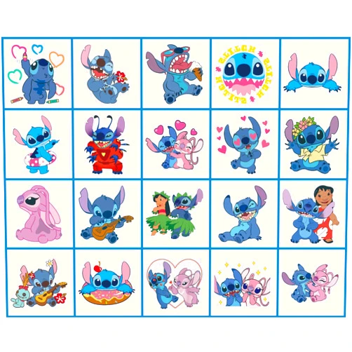 WYKDAG 40pcs Stitch Temporary Tattoos Stickers for Kids,Birthday Party Decorations Hand Tattoo Party Favor Party Supplies Gift for Boy Girl Adult