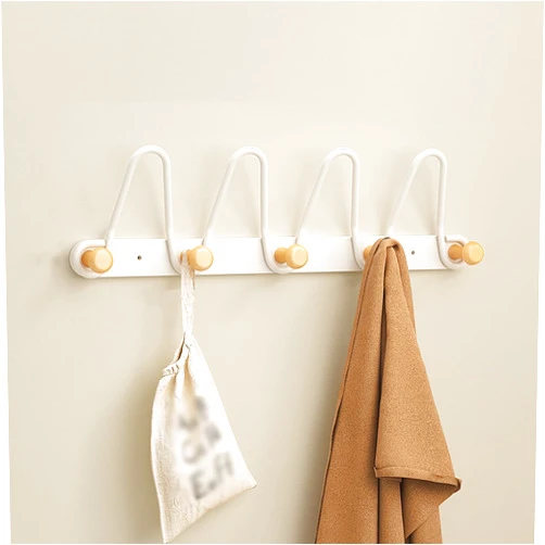 IRUGS Kids Coat Hanger Wall Mounted, Coat Racks for Girls Bedroom, Bathroom, Office, White Coat Hooks for Wall, Hat Rack(White,43.5cm/17.12in)
