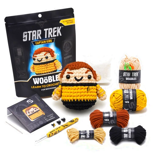 The Woobles Star Trek Crochet Kit for Beginners with Easy Peasy Yarn as seen on Shark Tank – Arts & Crafts Adult Knitting Kit with Step-by-Step Video Tutorials - Captain Kirk
