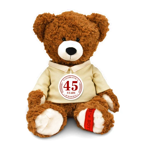 Enesco Boyds Bears 45th Anniversary Chubs Beanster Plush Teddy Bear Stuffed Animals, Collectible Premium Soft Teddy Bear Plushies for Ages 1+ and Up, Brown Bear, 12 Inch