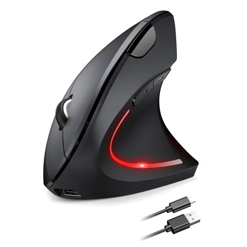 TECKNET Ergonomic Mouse Wireless, Rechargeable Mouse Wireless Silent for Carpal Tunnel Right Hand, 2.4GHz USB Vertical Mouse Wireless for Laptop, 5 Adjustable 4800 DPI, Computer, MacBook, Desktop