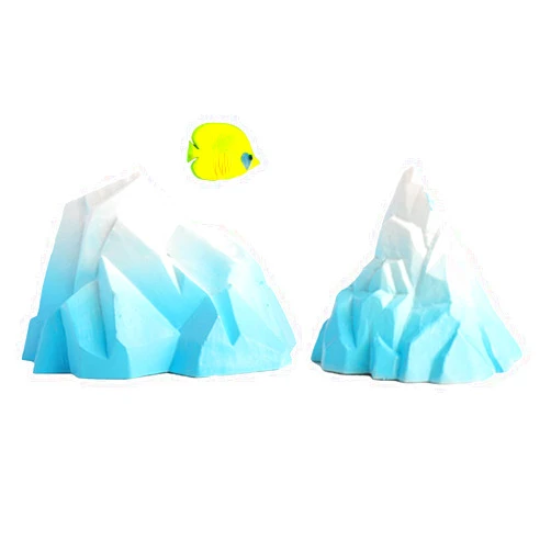 YOEXON Aquarium Snow Mountain Decoration, Fish Tank Aquascape Iceberg, Glacier Landscape Decoration 2PCS，Blue-White