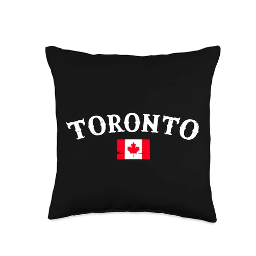 Canadian Roots Pride Canada Ancestry Gifts Toronto Canada Vintage Flag Proud Canadian Throw Pillow