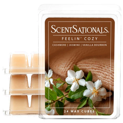 Scentsationals Wax Melts Strong Scent - Feelin' Cozy - Long Lasting Scented Melts for Warmers, 10oz (24-Cubes)