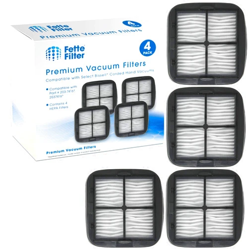 Fette Filter - 97D5 Vacuum Filter Compatible with Bissell Handheld Vacuum Model Series 33A1 35V4 47R5 Compare to Part Numbers 2037416 203-1432 Includes 4 Replacement Filters.