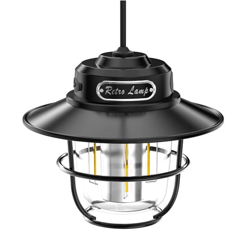 TRUELAND Rechargeable Retro Camping Lantern, Portable Waterproof with 4 Light Modes (1300-6500K) and Stepless Dimming Brightness for Camping, Hiking, Emergency, Fishing.