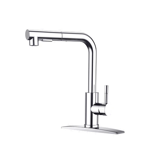 FORIOUS Kitchen Faucet, Chrome Kitchen Sink Faucet with Pull Down Sprayer, Commercial Pull Out Kitchen Faucet for Sink 1 or 3 Hole, Single Handle Stainless Steel Sink Faucet for Bar RV Laundry Outdoor
