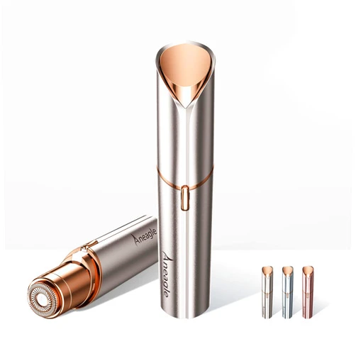 Aneagle Facial Hair Remover for Women,Painless Hair Shaver Rechargeable with LED Light, Flawless Lady Face Electric Razor,The Great Female Mustache Removal (Rose Gold)