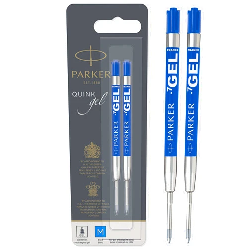 Parker Refill for Parker Retractable Gel Ink Roller Ball Pens, Medium Conical Tip, Blue Ink, 2/Pack