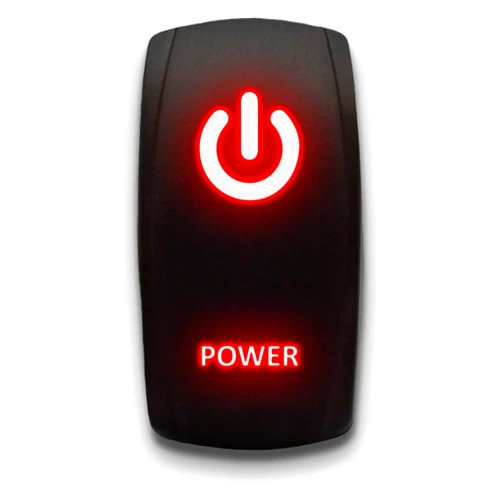 Stark Industries Power - Red - Laser Etched Toggle Switch 20A 12V - Vertical Rocker Switch 5-Pin DPST