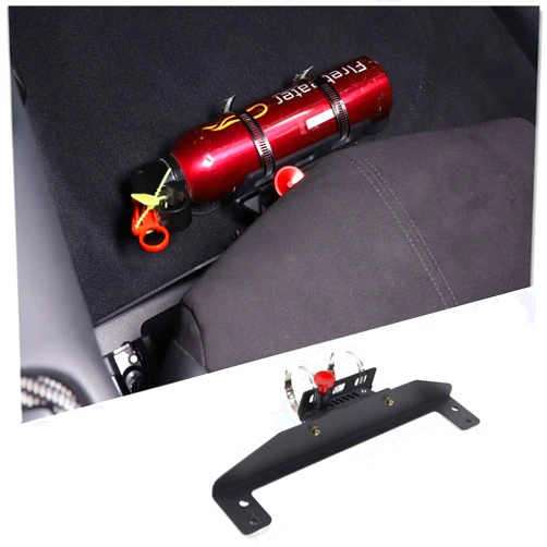 Daeiclru Quick Release Adjustable Aluminum Fire Extinguisher Holder Mount Bracket Fit for Toyot@ Supra GR A90 A91 MK5 2019-2022, Car Under Seat Fire Extinguisher Holder