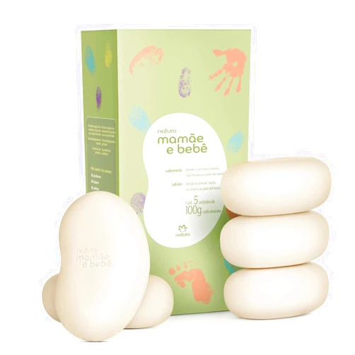 Bagues Natura Mom & Baby Collection Vegetable Soap Bar 5 x 100g - Mamae e Bebe - Sabonete em Barra Vegetal 5 x 100 Gr -