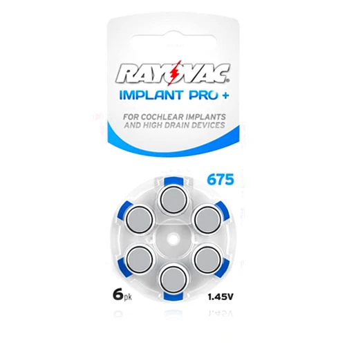 Cochlear Advanced Rayovac Size 675P Cochlear Implant Hearing Aid Batteries - 60 Batteries