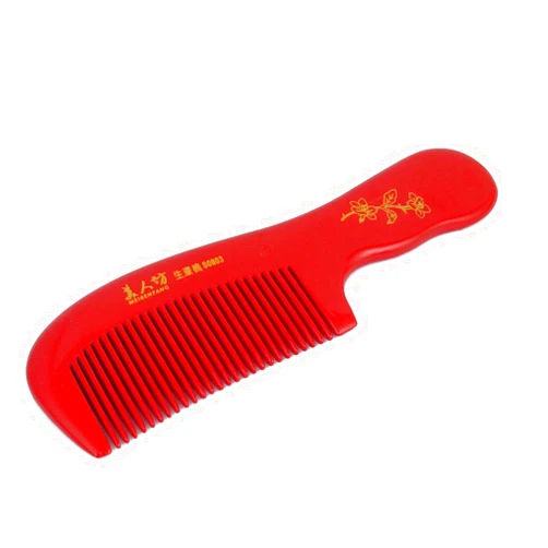Ruilogod Plastic Lady Hairdressing Wide Curl Straight Hair Comb Red (id: 33c 9f8 ec5 bfb 9e7