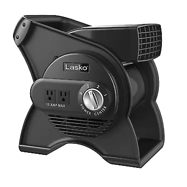 Lasko U12104 High Velocity Pro Pivoting Utility Fan for Cooling, Ventilating, Exhausting and Drying at Home, Job Site and Work Shop, Black 12104