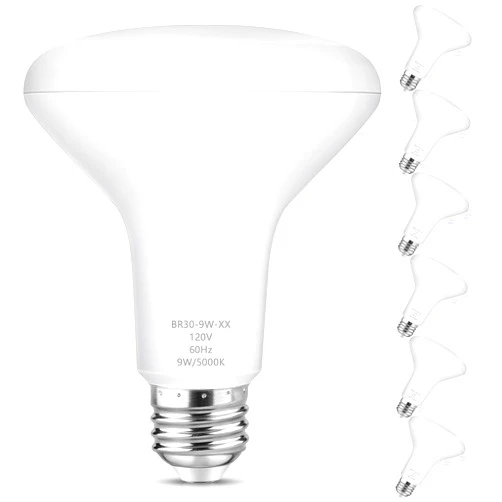 Maylaywood BR30 LED Light Bulbs Indoor Flood Light, 90W Equivalent, Dimmable, Daylight White 5000K, 950LM, E26 Base, 9W LED Recessed Can Bulb, 6-Pack