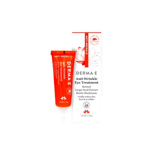 Derma E Anti-Wrinkle Eye Treatment – Anti-Aging Cream with Retinol, Grape Seed Extract and Reishi Mushroom – Hydrating Serum for Under Eye and Eyelids, 1/2 oz