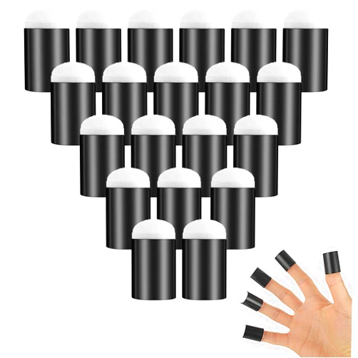 COMNICO Finger Sponge Daubers, 20 Pieces Finger Painting Sponge Set Daubers Washable DIY Craft Drawing Tools Flower Stencil Finger Painting Brush for Card Making