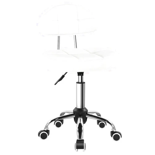 BFTOU Square Minimalist Swivel Stool with Wheel for Work SPA Shop Massage Height-Adjustable and Cost-Effective Rolling Stool Chair with Back White