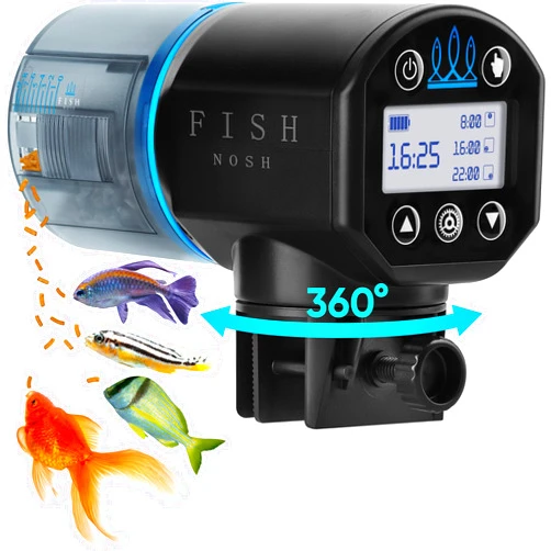 FISHNOSH Automatic Fish Feeder for Aquarium - New Generation 2024, Auto Food Dispenser with Timer for Small Tank, Big Aquariums & Pond