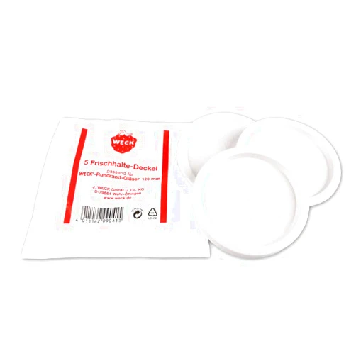 Weck Extra Large Jar 5 Pack Keep Fresh Plastic LIDS, 5 Pack (X-Large = 4.7', 120mm Opening) Fits Model 750