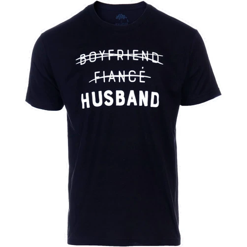 Ann Arbor T-shirt Co. Boyfriend Fiance Husband Promotion | Funny Groom Joke New Hubby Wedding Humor Marriage Saying Cute Dude Men's T-Shirt