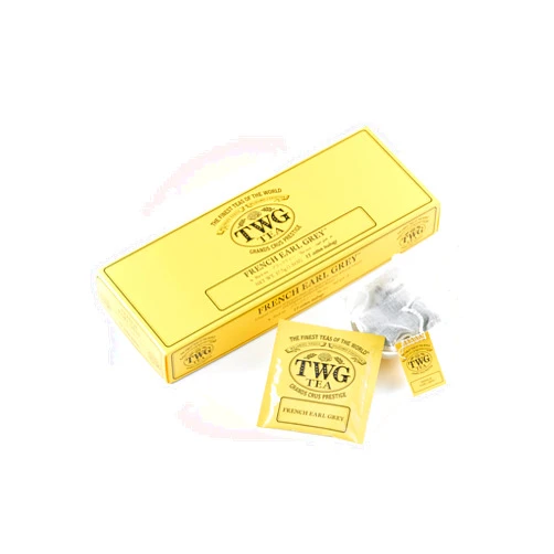 TWG Tea | French Earl Grey | Black Tea | Citrus Fruits & Blue Cornflowers | 15 Hand Sewn Cotton Tea Bags | Gift Set