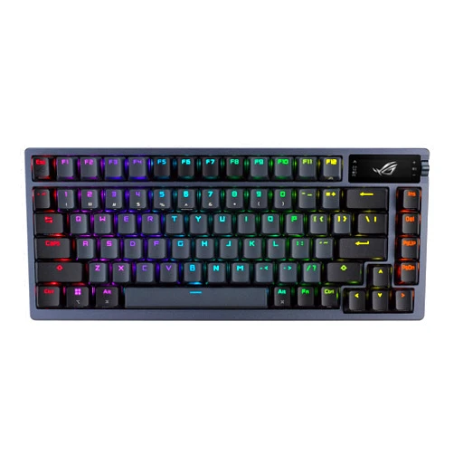 ASUS ROG Azoth 75% Wireless DIY Custom Gaming Keyboard, OLED Display, Three-Layer Dampening, Hot-Swappable ROG NX Red Switches & Keyboard Stabilizers, PBT Keycaps, RGB-Black Keyboard ROG NX Red Switches