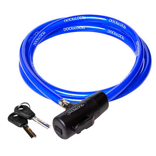 DocksLocks Weatherproof Security Cable Lock with Keys (5ft to 25ft Lengths) Anti-Theft for Kayak, Bike, Paddleboard, Scooter, Equipment, Bicycle