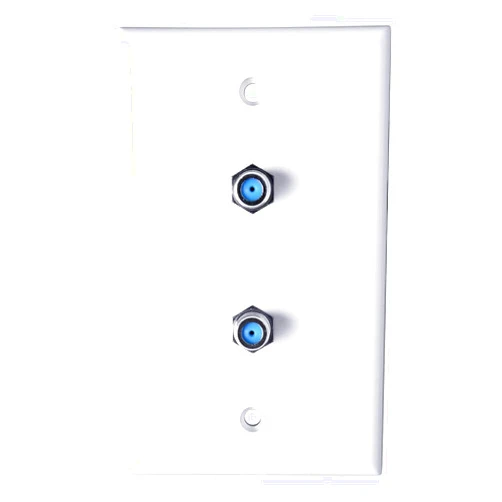Skywalker Single-Gang Wall Plate with Dual 3.0 GHz F-81 Connector (White)