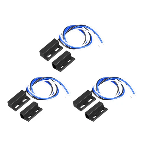 uxcell Wired Door Contact Window Sensor NO NC Surface Mount Magnetic Reed Switch Black 3 Pcs
