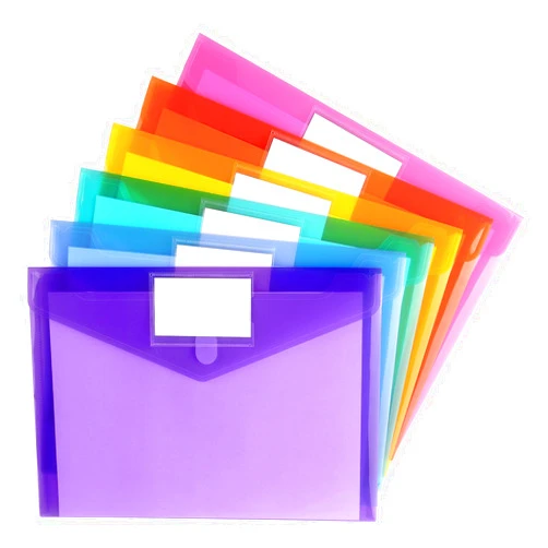 Tamaki 6 Pack Plastic Envelopes Poly Envelope Folder Clear Document Plastic File Folders Organization with Hook & Loop Closure, Letter Size/A4 Size, Envelope Folders for School Office, 6 Assorted Colors