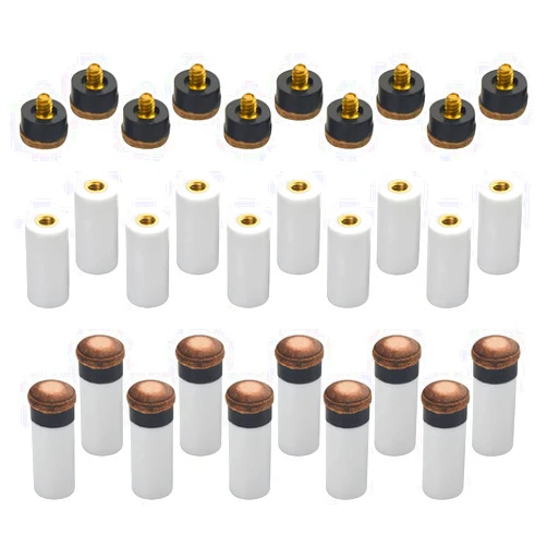WMYCONGCONG 20 Sets 12mm Cue Tips Pool Billiard Cues Tips Replacement Screw-on Billiard Cue Tips with White Pool Cue Stick Ferrules for Snooker Pool Ball Game