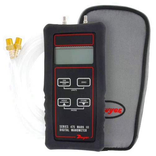 Dwyer® Handheld Digital Manometer, 475-3-FM-BK, Dual Range 0-199.9
