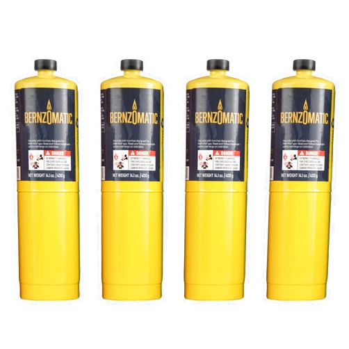 Bernzomatic (4) 14.1 oz Bernzomatic Pre-Filled MAP-Pro Gas Torch Style Cylinder - Pack of 4