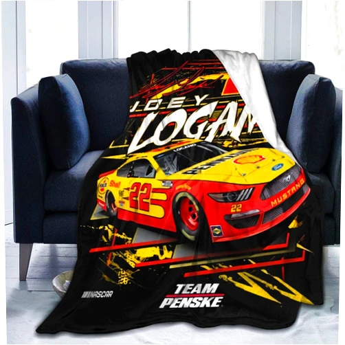 IngKe Joey Logano 22 Blanket Tapestry Sofa Bed Fuzzy Plush Luxury Flannel Super Cozy All Seasons Microfiber Warm Decorative Lightweight Bedroom