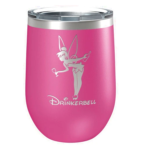 Etchpress Yourself Drinkerbell - 12 oz Stainless Steel Tumbler - Fairy Gifts - Funny Birthday - Tinkerbell Movie Themed - Faith Trust and Pixie Dust - Best for her - Sister - Best Friend - Beach or Poolside Cup