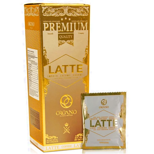 ORGANO Gourmet Cafe Latte,100% Certified Ganoderma Lucidum (1 Box of 20 Sachets)