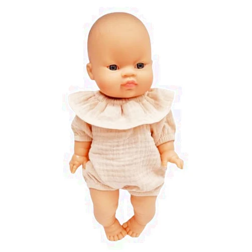 Przytullale Miniland and Paola Reina doll clothes 38 cm, doll romper with frill, doll clothes, doll jumpsuit (cream)