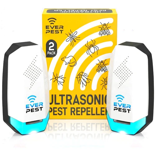 Ever Pest Ultrasonic Pest Repeller Control Plug in 2 Pack- Electronic Insect Defender - Roach Bed Bug Mouse Mosquito - Indoor Reject - for Cockroach Ants Mice Fly Rat Bedbug
