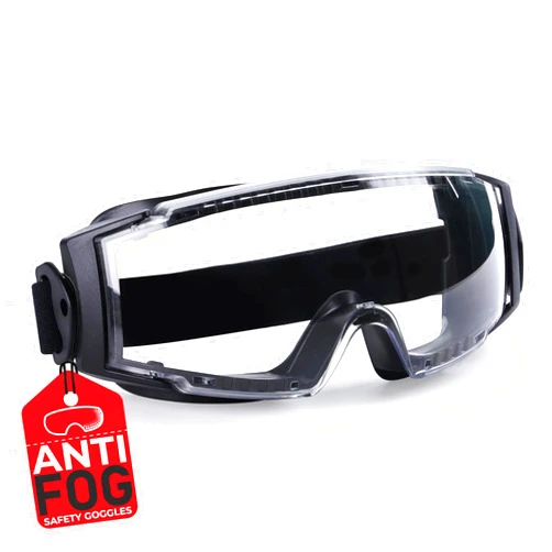 BISON LIFE SplashPro, Safety Goggles Over Glasses, ANSI Z87.1 Anti-Fog Safety Goggles, Impact & Scratch Resistant, Eye Protection Over Prescription Glasses, Adjustable Strap, Lab & Work Goggles
