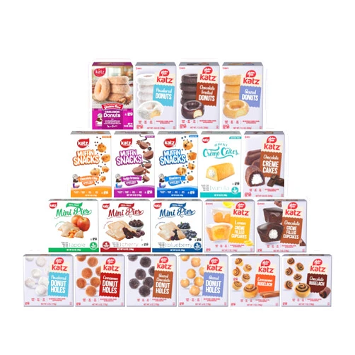 Katz Gluten Free Top 20 Best Sellers Variety Pack | Gluten Free Donuts, Donut Holes, Mini Pies, Crème Cakes, Muffin Snacks, Cupcakes | Dairy Free, Nut Free, Soy Free, Gluten Free (20 Packs Total)