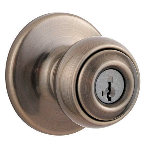 Kwikset Polo Antique Nickel Entry Knob Featuring SmartKey