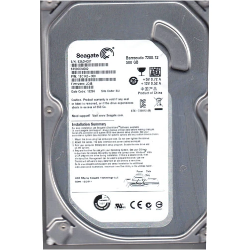 Seagate Barracuda St500dm002 500 Gb 3.5 Internal Hard Drive - Sata - 7200 RPM - 16 Mb Buffer - Chi