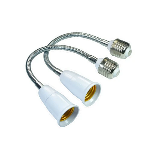 YCSSSD E27 to E27 Bulb Lamp Socket Extender, Bendable Flexible Gooseneck Adjustable Outlet Extension Light Socket Converter Extender, Light Socket Extender Adapter(29CM/11.42 Inch 2PCS)