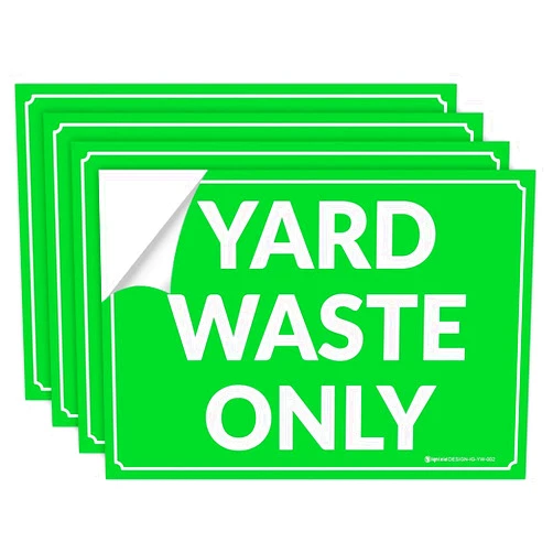 IGNIXIA Yard Waste Only Signs (Pack OF 04) Yard Waste Sticker, Recycle Yard Only Stickers,10