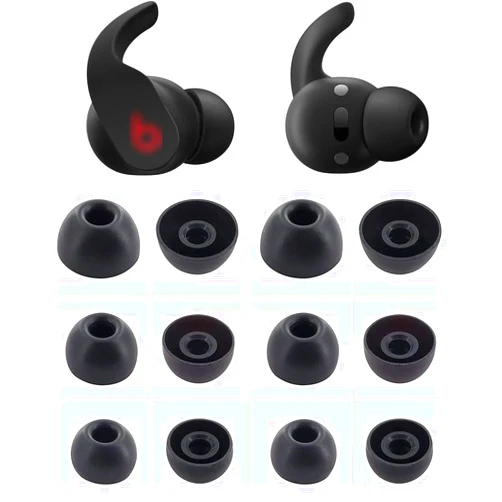 BLUEWALL Eartips Compatible with Beats Fit Pro Earbuds, S/M/L 3 Sizes Soft Silicone Earbuds Tips Replacement Eartips Compatible with Beats Fit Pro 6 Pairs Black